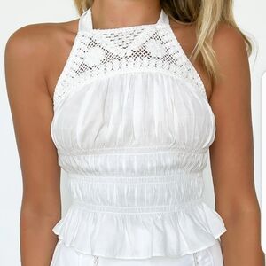 NWT Mustard Seed Halter Crochet Top Size: Medium